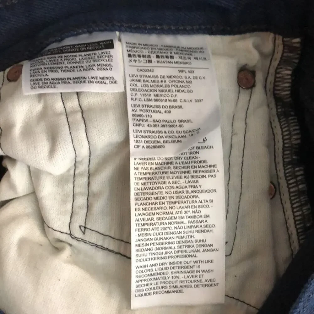 Levi Strauss 501 button fly dark wash jeans W32 L36